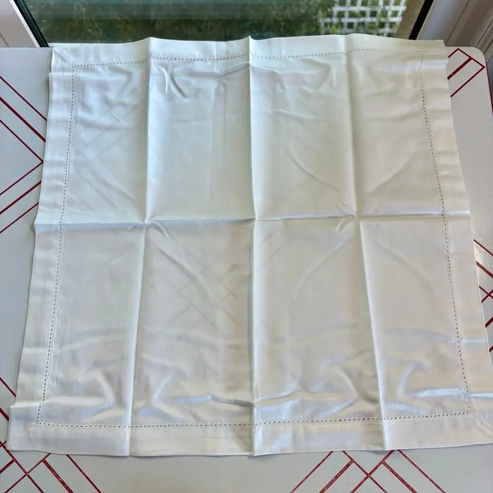 Vintage Bombay Company White Hemstitch Napkins, Set of 4, New Package